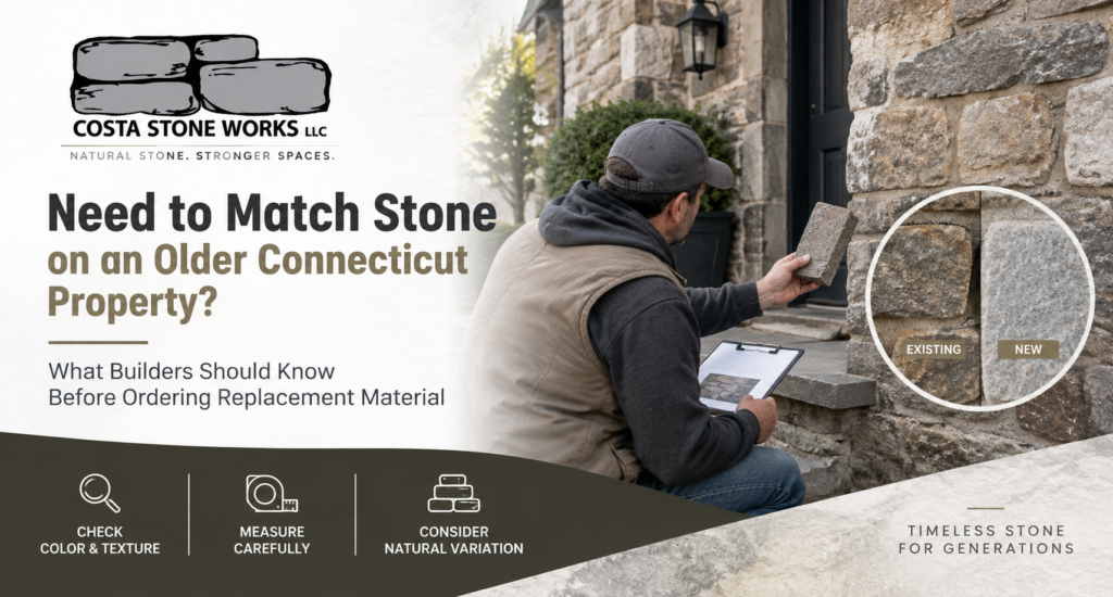 Matching stone on older Connecticut property