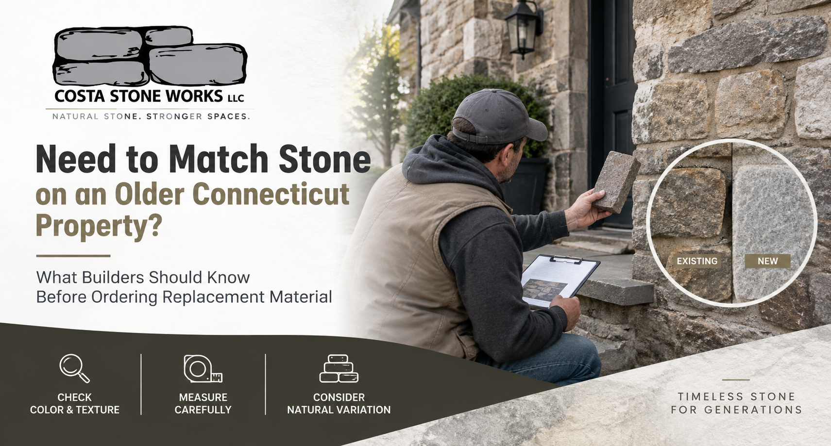 Matching stone on older Connecticut property